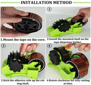 Multifunctional Tape Dispenser with Cutter – Heavy-Duty Desktop Tape Holder for Packaging, Heat Press Masking & Craft Work
