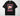 LET'S GO GIRLS DTF transfer on black Comfort Colors t-shirt with pink cowhide cowboy hat, denim star background, and yellow sparkle stars
