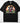 Retro western skull HOWDY DTF transfer on black Comfort Colors t-shirt with cowgirl skull, sunset stripes, and desert cacti design