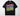 Retro flower power teacher DTF transfer on black Comfort Colors t-shirt with rainbow lettering and daisy flowers