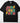 Black Juneteenth t-shirt with bold stacked JUNETEENTH letters in Pan-African red yellow green colors framed by cow print borders and yellow lightning bolt accents on Comfort Colors blank