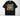 Black Juneteenth t-shirt with bold stacked JUNETEENTH letters in Pan-African red yellow green colors framed by cow print borders and yellow lightning bolt accents on Comfort Colors blank