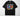 Welcome Back to School DTF transfer on black Comfort Colors t-shirt with rainbow lettering, paper airplanes, ruler, and books