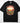 Feel The Sunset Desert Vibes DTF transfer on black Comfort Colors t-shirt with circular desert scene showing orange sunset, red rock formations, saguaro cacti, and sunflowers