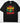 Black t-shirt with retro bubble letter design reading NO SUGAR BLACK NO CREAM in Pan-African red yellow green colors with stars and rainbow swooshes on Comfort Colors blank