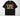 Retro groovy Back to School DTF transfer on black Comfort Colors t-shirt with 70s bubble letters, pencil, apple, and rainbow