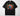 Rodeo Baby DTF transfer on black Comfort Colors t-shirt featuring multi-texture RODEO letters with wood grain, leopard, turquoise, cow print, leather patterns, pink cowboy hat, saguaro cacti, sunflowers, and cow skull in dimensional southwestern design