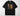 Western Charm DTF transfer on black Comfort Colors t-shirt featuring cute chibi-style cowboy holding revolver and blonde cowgirl in yellow skirt with bold cartoon outlines