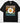 Retro groovy teacher t-shirt in black on Comfort Colors brand with rainbow colored TEACHER text and cheerful smiley daisy flower graphic