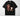 Heart of the West DTF transfer on black Comfort Colors t-shirt with anime-style chibi cowgirl character and longhorn skull in coral pink and brown
