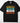 The Laborer The Man The Myth The Legend black t-shirt with vintage brushstroke graphic in gold, teal, white, and orange on Comfort Colors blank
