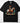 Dust in the Wind vintage western DTF transfer on black Comfort Colors t-shirt featuring cowboy on pinto horse riding through southwestern desert with turquoise cacti
