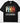 The End of Labor Is to Gain Leisure black t-shirt with vintage retro striped design featuring worker silhouettes and colorful vertical stripes on Comfort Colors blank