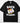 Back to School DTF transfer on black Comfort Colors t-shirt with open book, ruler, apple, and school supplies