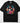 Outlaw DTF transfer on black Comfort Colors t-shirt with cowgirl on horseback, serape horseshoe, and vibrant floral design