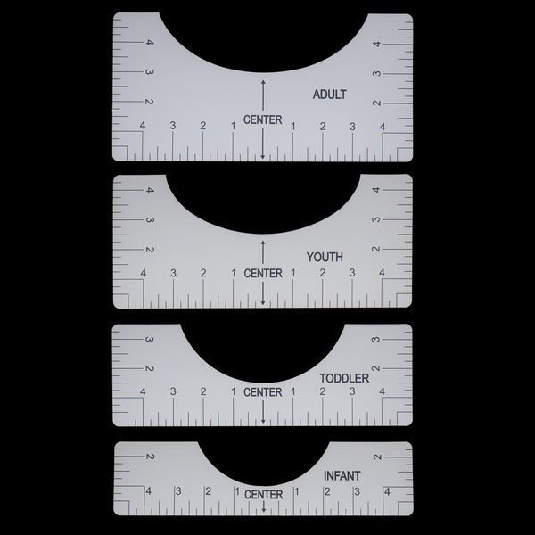 T-Shirt Alignment Ruler Set (4-Pack) – Precision Placement Tool for DTF Transfers, Vinyl, and Heat Press Designs