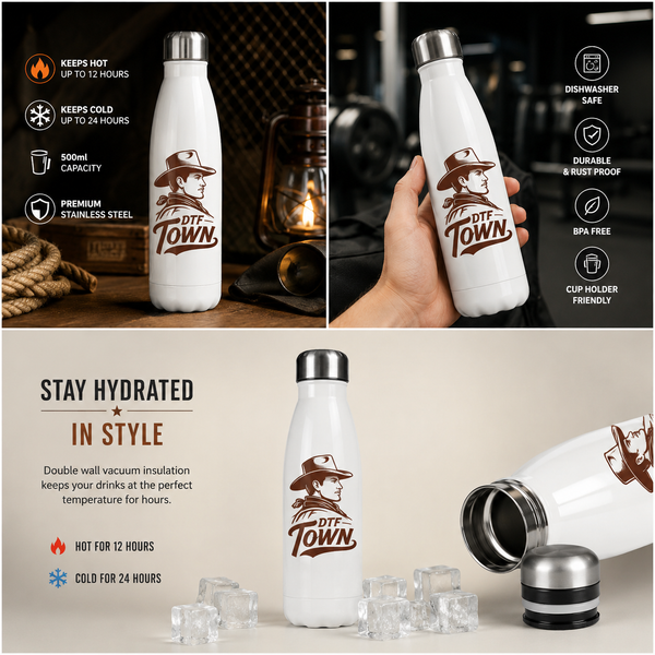 Stainless Steel Water Bottle – White Glossy Finish