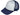 White and navy blue foam trucker hat with snapback closure ready for heat press application
