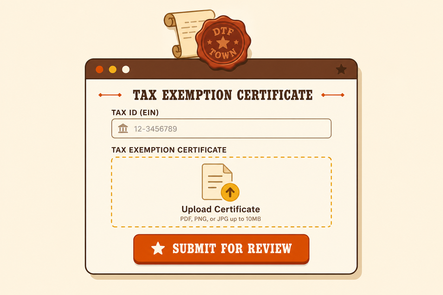 Submit your tax exemption certificate
